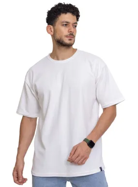 White Rhombus Over Size Round T-Shirt