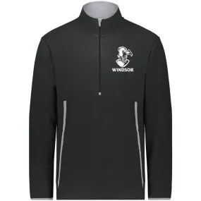 Windsor - Chill Fleece 2.0 1-2 Zip Pullover with Embroidered Knight Distressed Windsor - Black