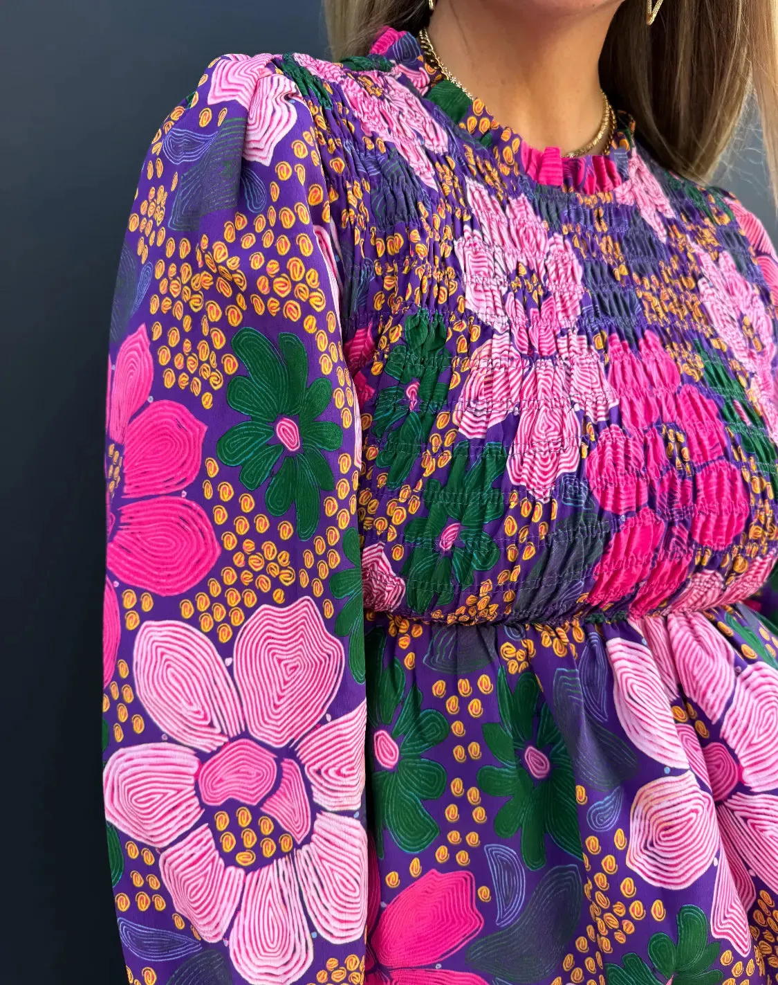 Winter In Full Bloom Peplum Top