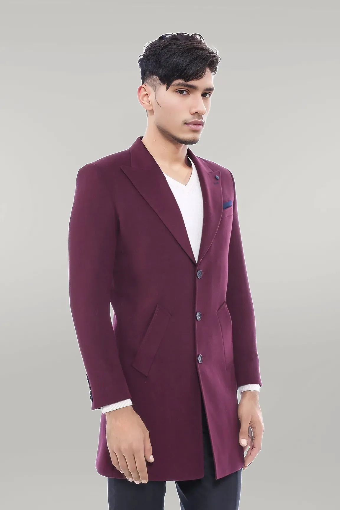 WSS Burgundy Long Coat  - Singen
