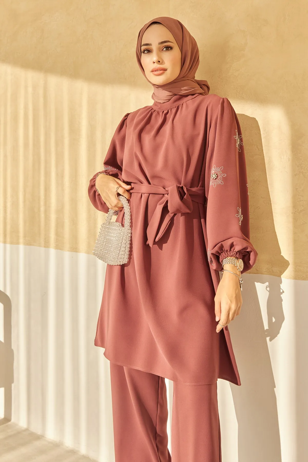 ZRF Women Mila Belted Set - Rose Pink - Toulouse