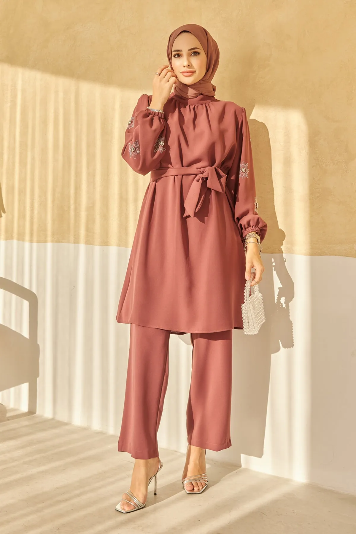 ZRF Women Mila Belted Set - Rose Pink - Toulouse