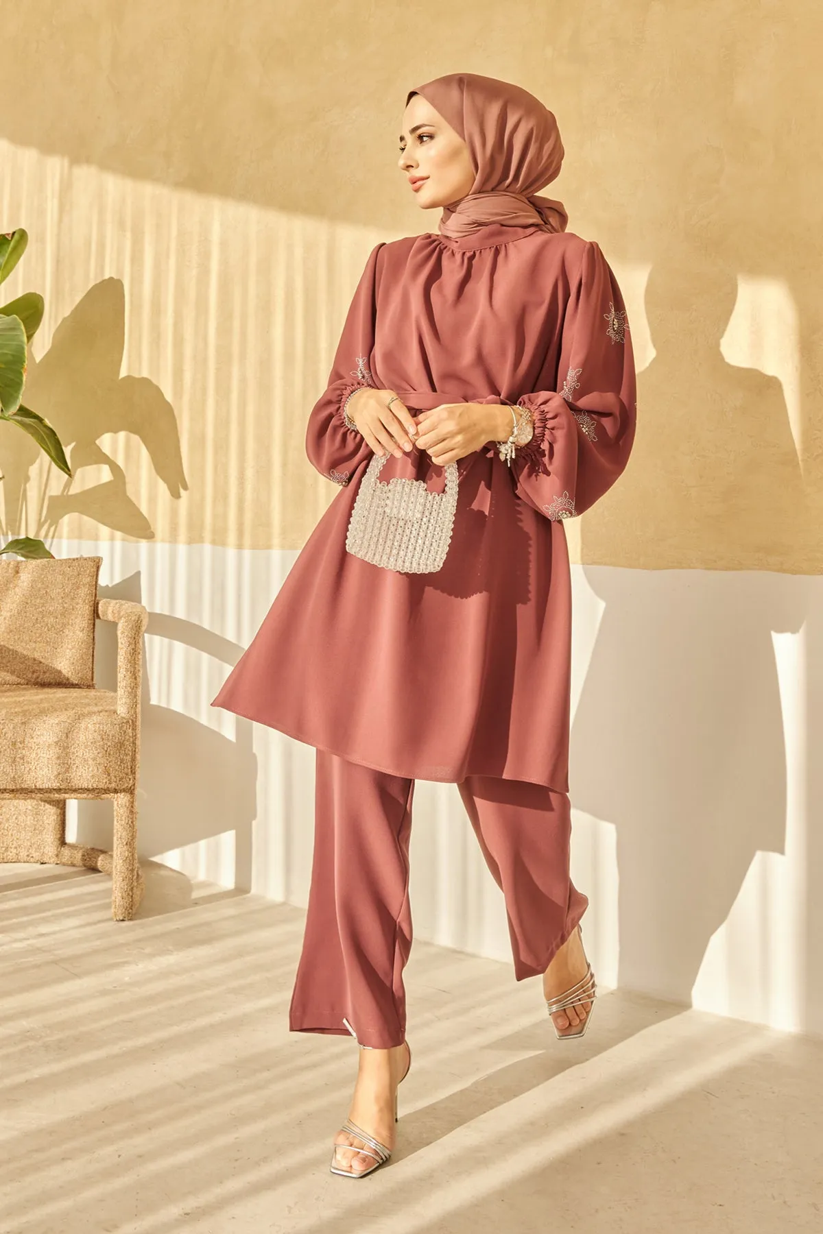 ZRF Women Mila Belted Set - Rose Pink - Toulouse