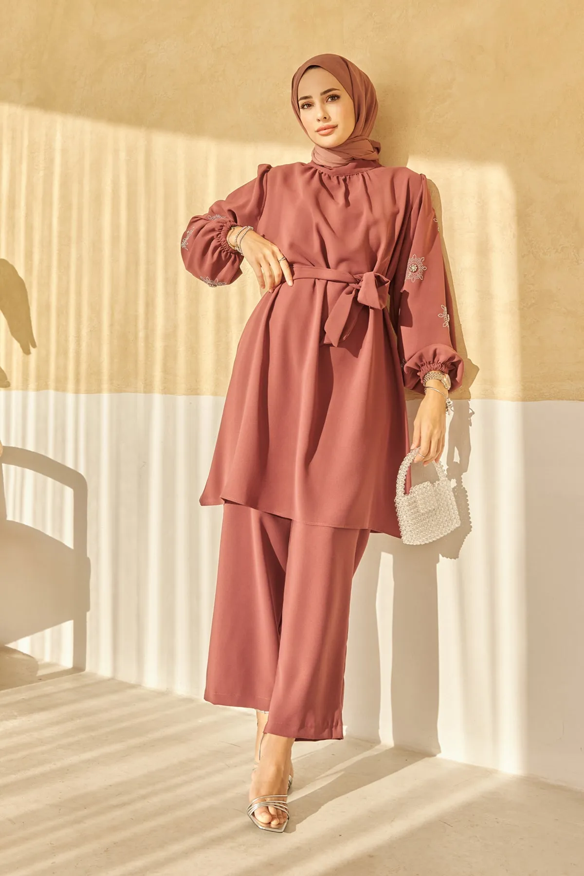 ZRF Women Mila Belted Set - Rose Pink - Toulouse